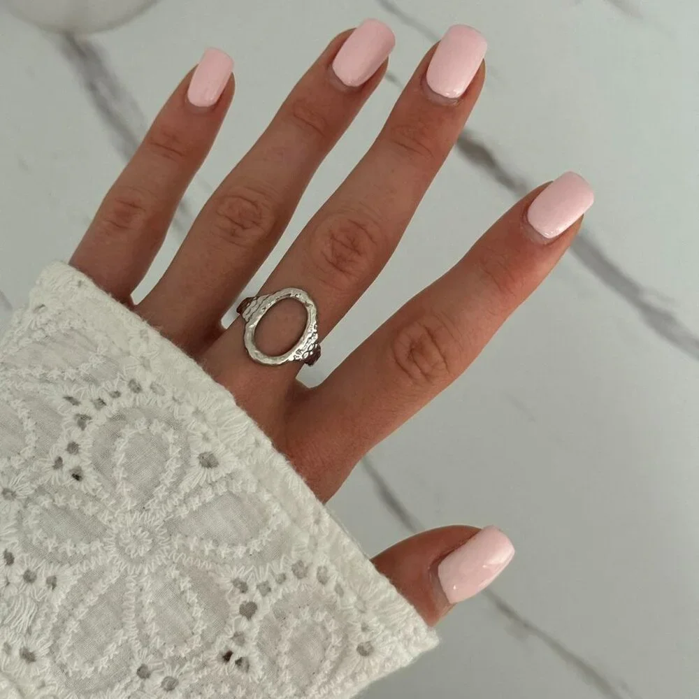 Sku:0308 Retro Stackable silver Oval‎ ring stainless steel + in a gift box